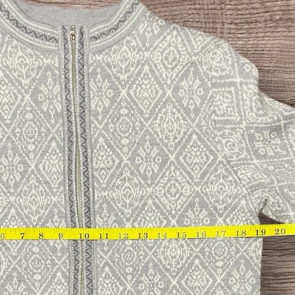 PENDLETON Sweater Jacket Womens Small 100% Merino Wool Zip Up Gray Slim Petite - Picture 5 of 6